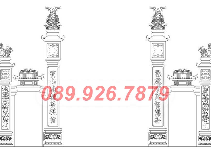 Cổng đá - Mẫu cổng bằng đá đẹp bán đắk lak, cổng đá chùa miếu nhà thờ