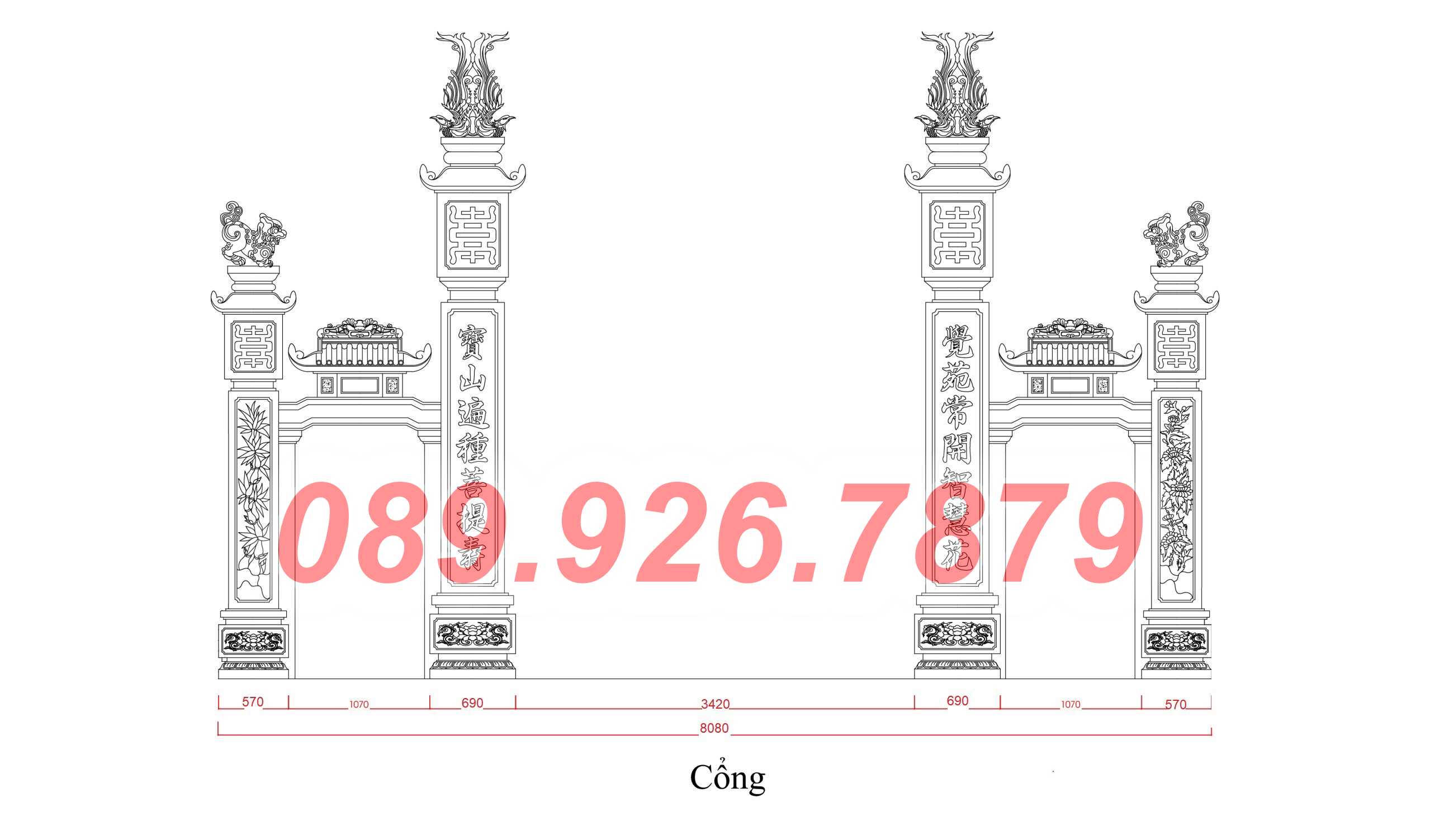 Cổng đá - Mẫu cổng bằng đá bán khánh hòa, cổng chùa đình miếu nhà thờ