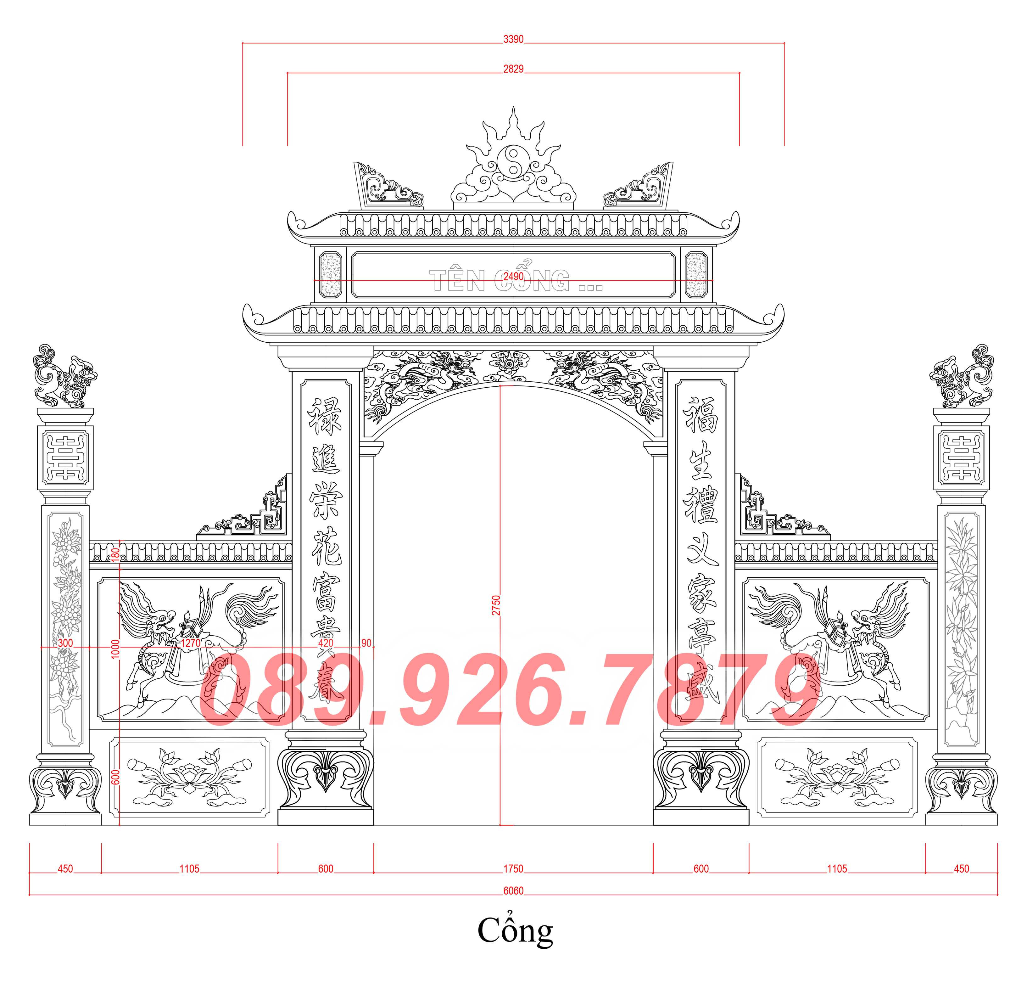 Cổng đá - Mẫu cổng bằng đá đẹp bán ninh thuận, cổng nhà thờ miếu chùa