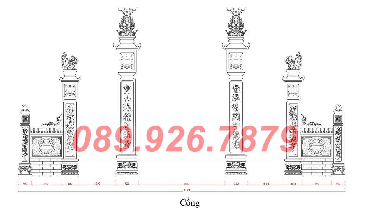 Cổng đá - Mẫu cổng bằng đá đẹp bán Sóc Trăng - Cổng nhà thờ miếu chùa