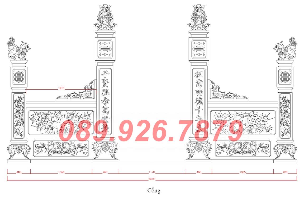 Cổng đá - Mẫu cổng bằng đá đẹp bán Sóc Trăng - Cổng nhà thờ miếu chùa