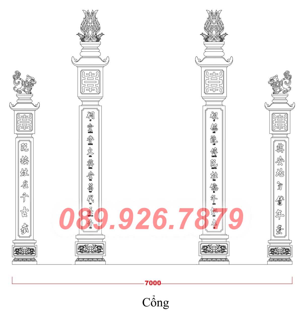 Cổng đá - Mẫu cổng bằng đá đẹp bán Bà Rịa Vũng Tàu, cổng tam quan tứ