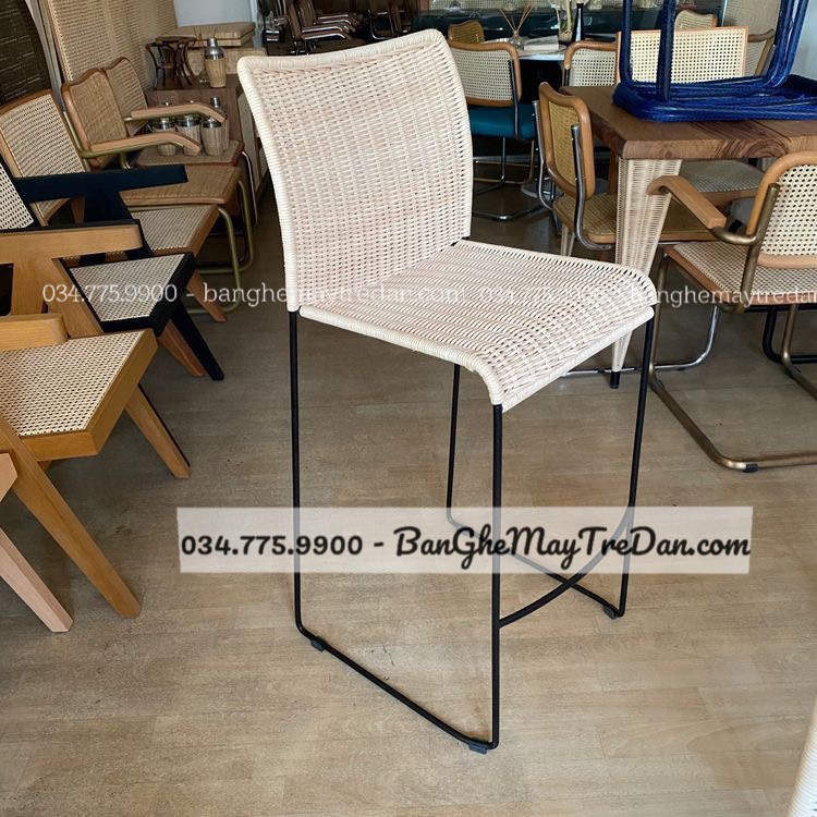 Bộ bàn ghế quầy bar mây nhựa - Bàn ghế mây tre đan