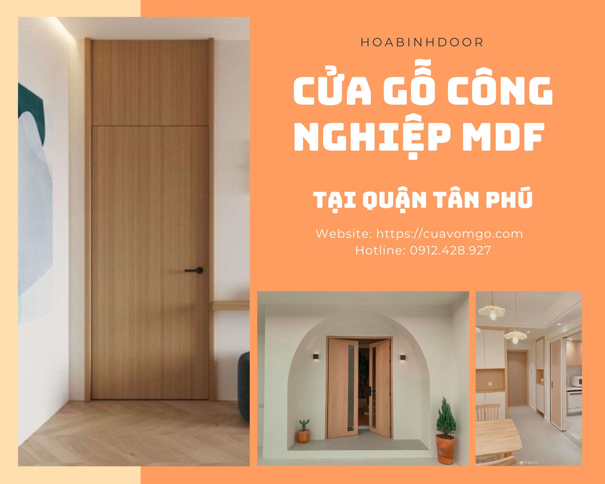 Cửa Gỗ Công Nghiệp Tại Tân Phú  Cửa Gỗ Melamine - Laminate