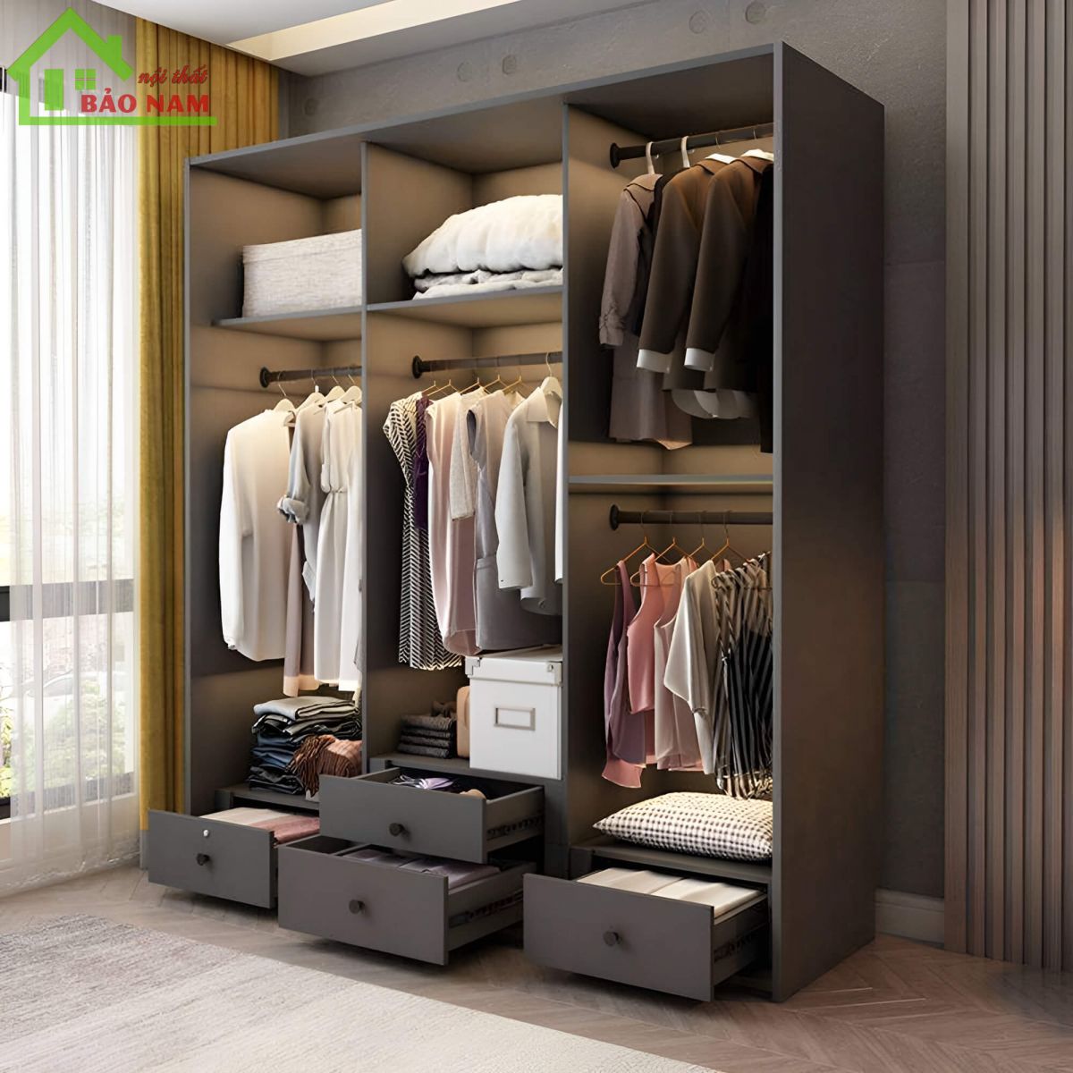 Tủ áo cánh kính lùa đẹp - Đóng tủ áo cánh kính giá rẻ tại xưởng