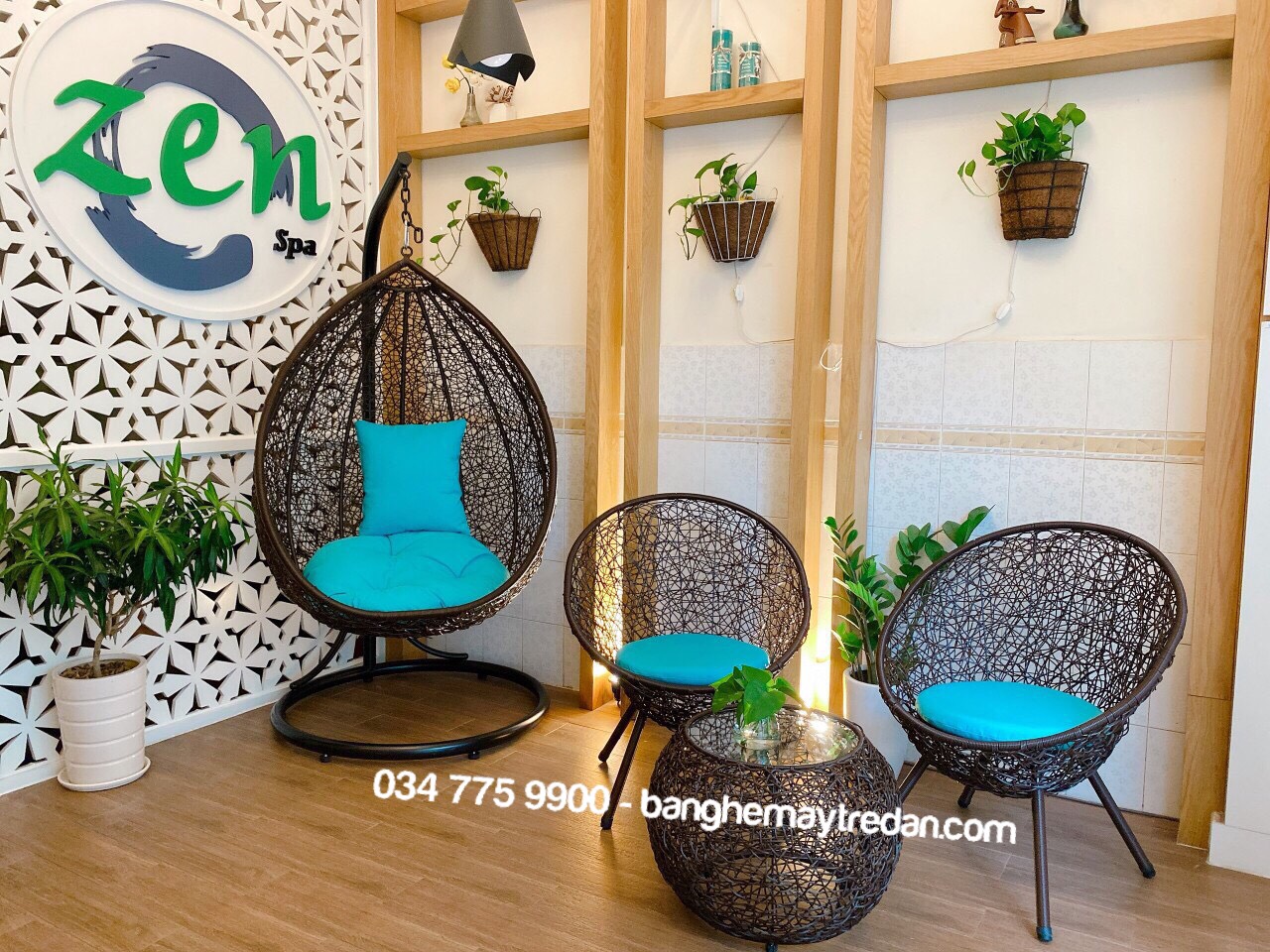 Ghế xích đu treo sân vườn - Mây Tre Lục Bình