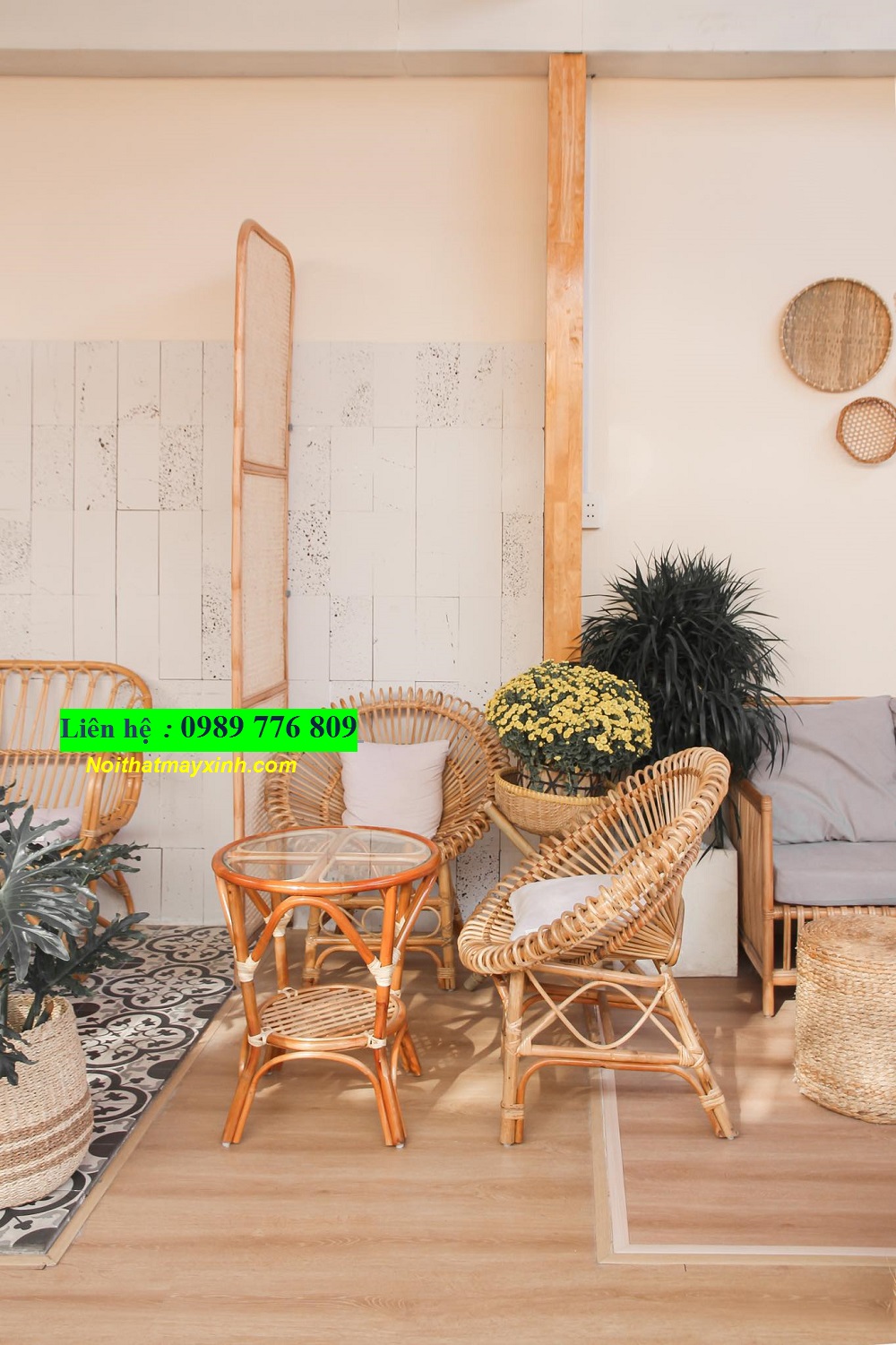 Bàn ghế mây tre cóc cafe thanh lý tại hcm