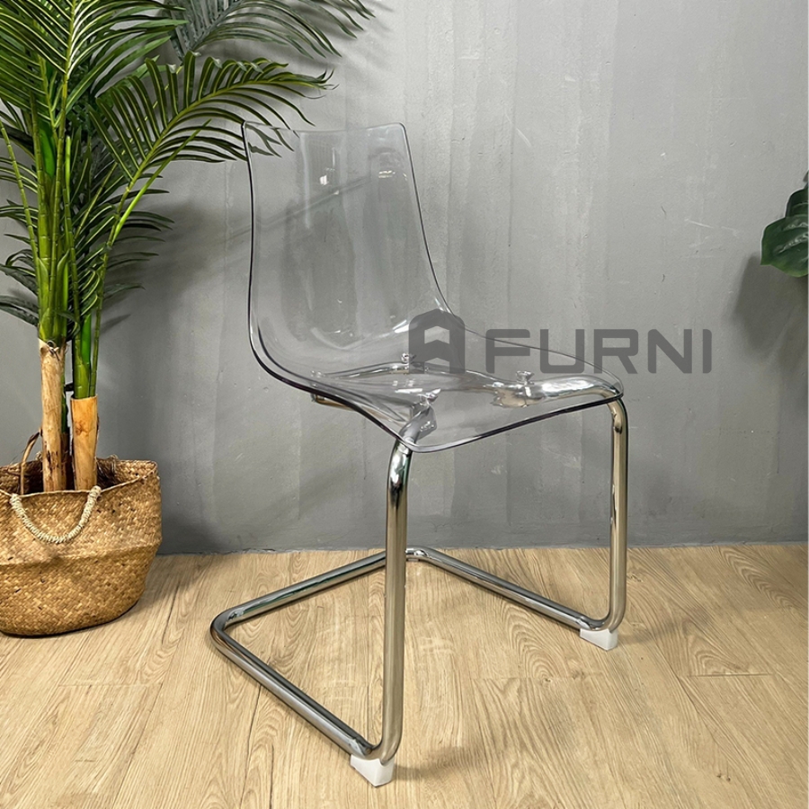 Ghế cafe - tiếp khách nhựa trong suốt chân quỳ nhập khẩu cao cấp