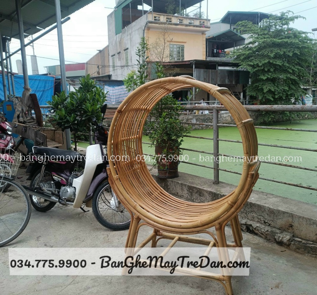 Ghế mây tre thư giãn vòng tròn - Bàn ghế mây tre đan