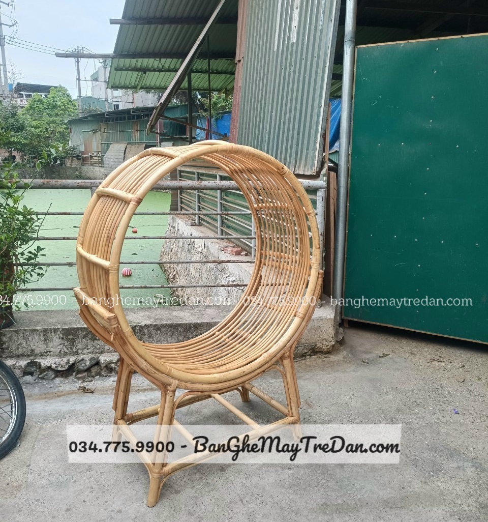 Ghế mây tre thư giãn vòng tròn - Bàn ghế mây tre đan