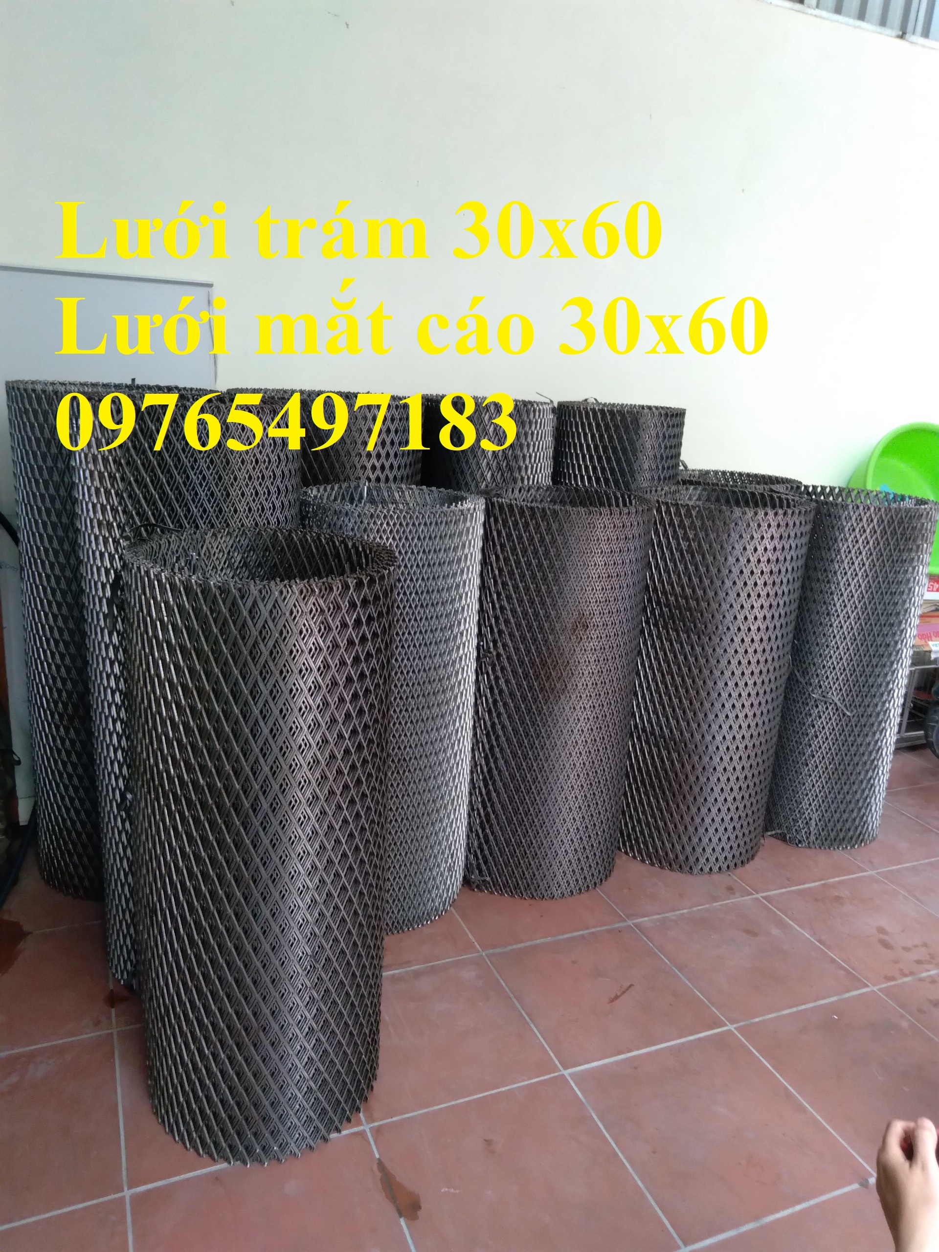 Lưới trám dày 3ly ô 30x60, lưới hình thoi ô 30x60, lưới mắt cáo 30x60