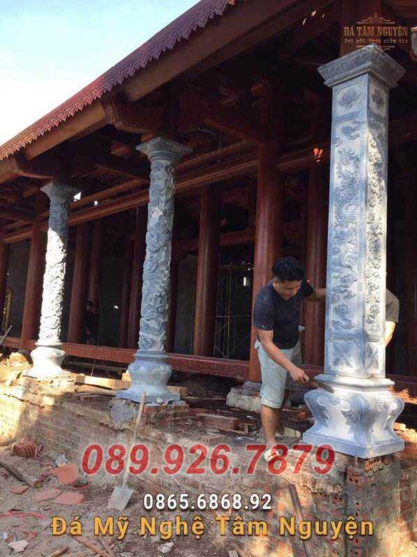 Cột đá đẹp - Mẫu cột đá lăng mộ đẹp bán đồng nai- Cột chùa miếu bằng đ