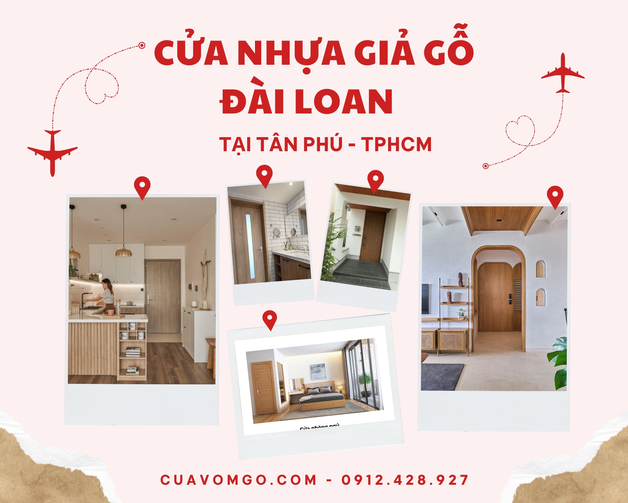 Cửa nhựa Đài Loan tại Tân Phú  Cửa nhựa giả gỗ giá rẻ