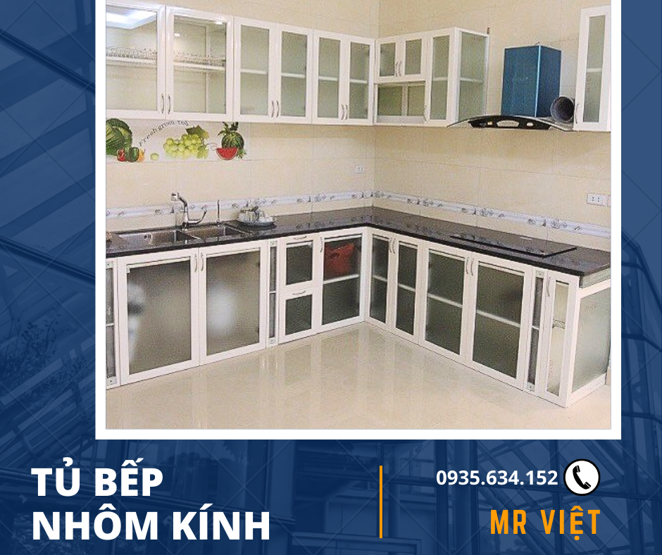 Thi công tủ bếp nhôm kính giá rẻ Đà Nẵng