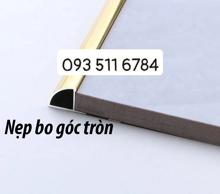 Nẹp inox góc tròn bo cạnh nẹp nhôm bo góc trang trí nẹp nhựa màu trắng