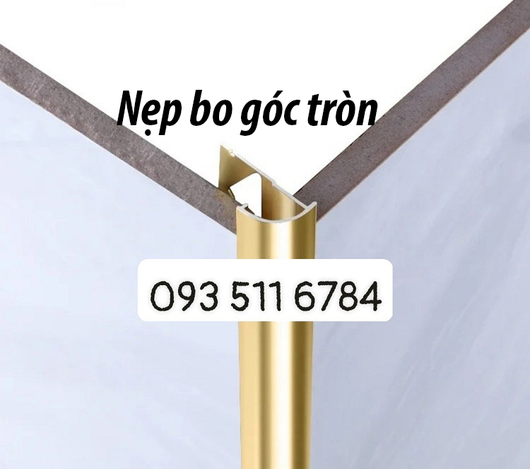 Nẹp inox góc tròn bo cạnh nẹp nhôm bo góc trang trí nẹp nhựa màu trắng