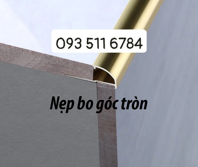Nẹp inox góc tròn bo cạnh nẹp nhôm bo góc trang trí nẹp nhựa màu trắng