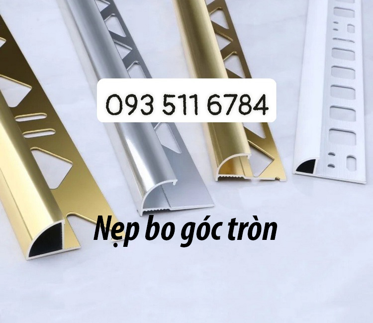 Nẹp inox góc tròn bo cạnh nẹp nhôm bo góc trang trí nẹp nhựa màu trắng