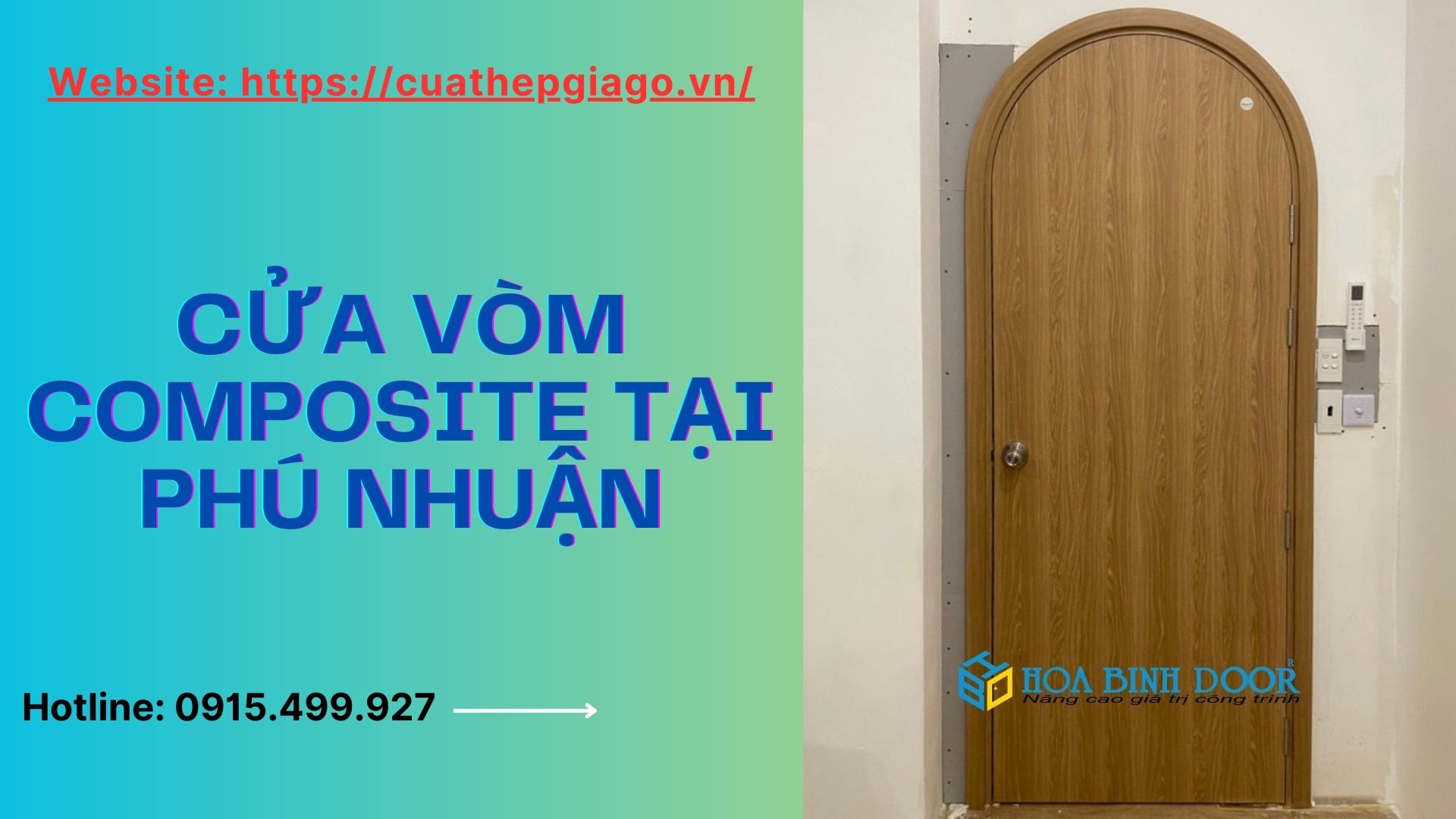 Cửa vòm Composite tại Phú Nhuận - Cửa nhựa giả gỗ