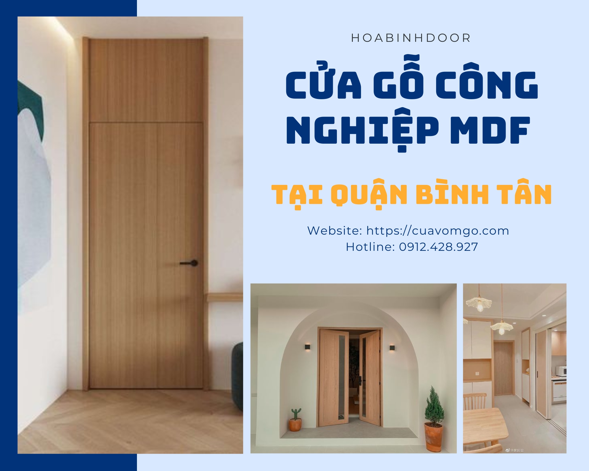 Cửa gỗ công nghiệp MDF tại Bình Tân  Báo giá mới nhất