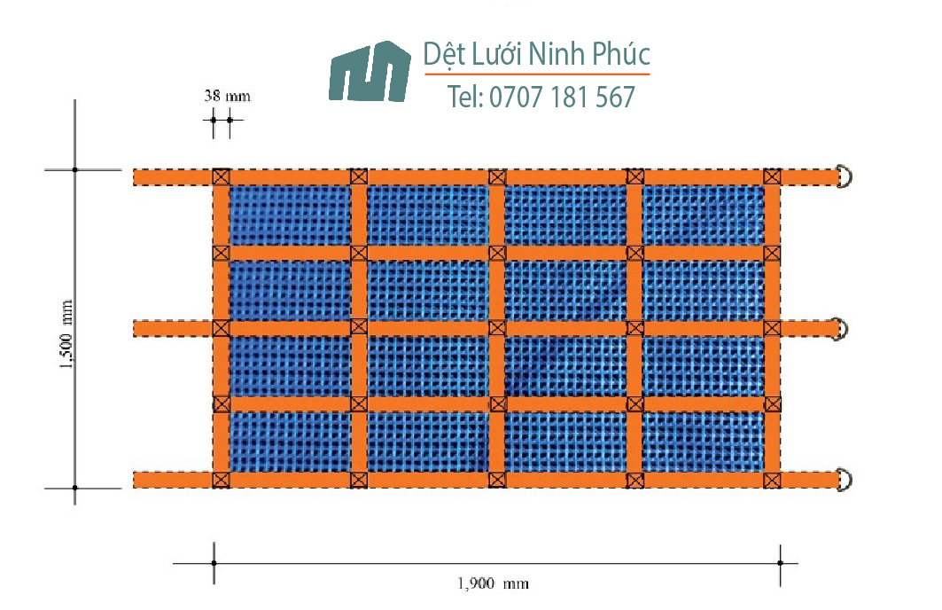 Gia công lưới pvc chắn hố thang máy, bẹ cam