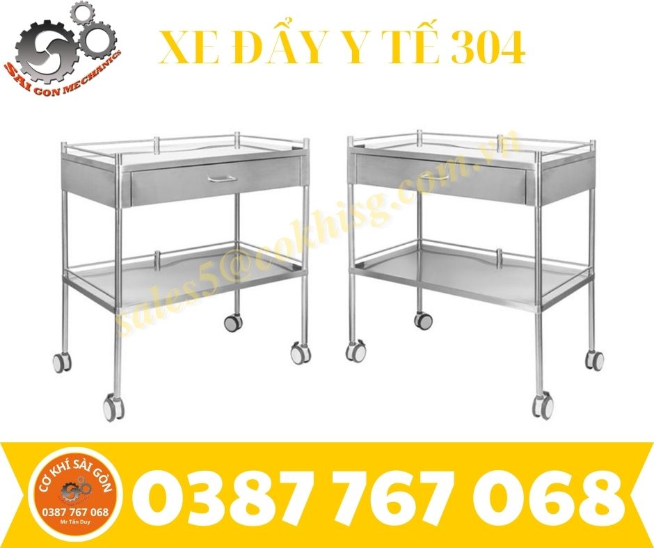 Xe đẩy y tế 2 tầng