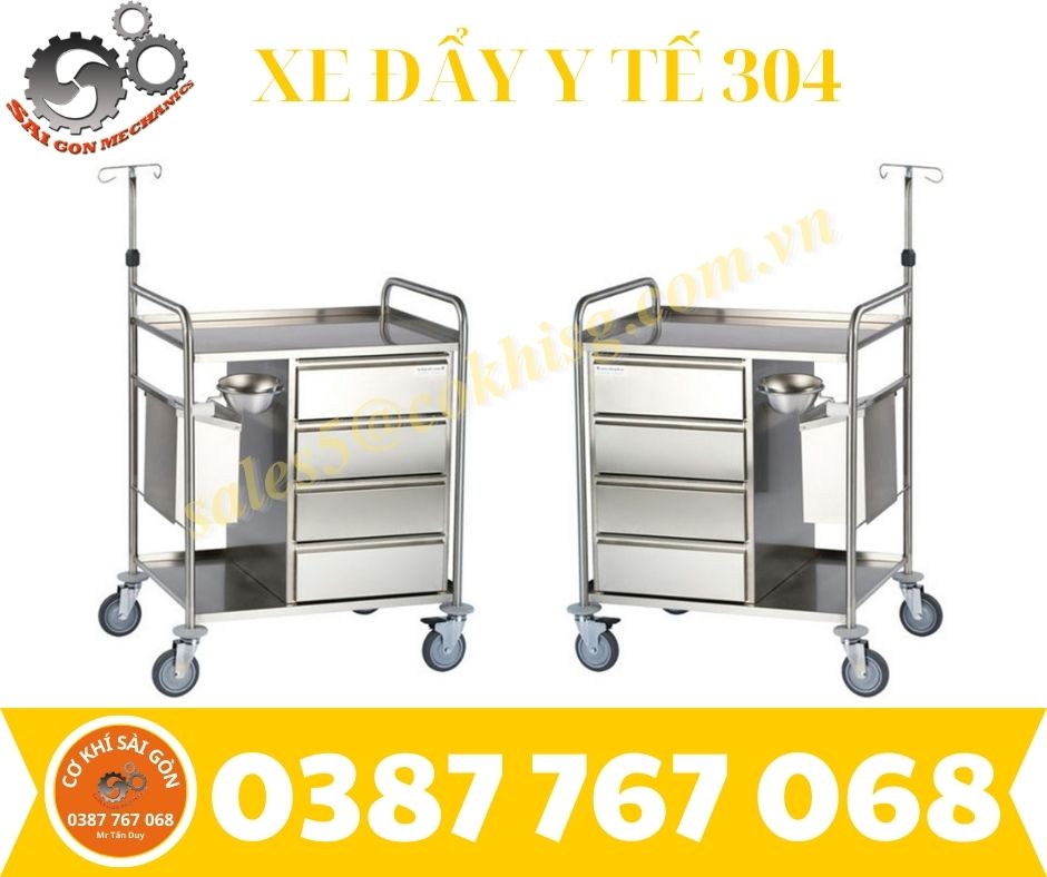 Xe đẩy y tế 2 tầng