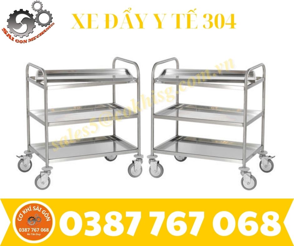 Xe đẩy y tế 2 tầng