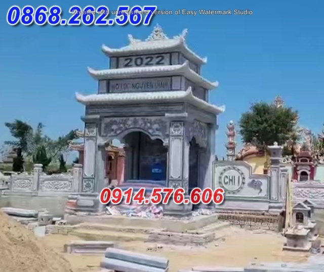 mẫu 46 lăng mộ đá một mái bán bình phước tự nhiên nguyên khối
