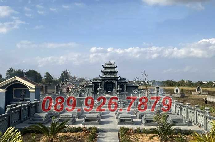 Mẫu lăng mộ gia tộc bằng đá xanh đẹp bán An Giang - tư vấn xây lăng