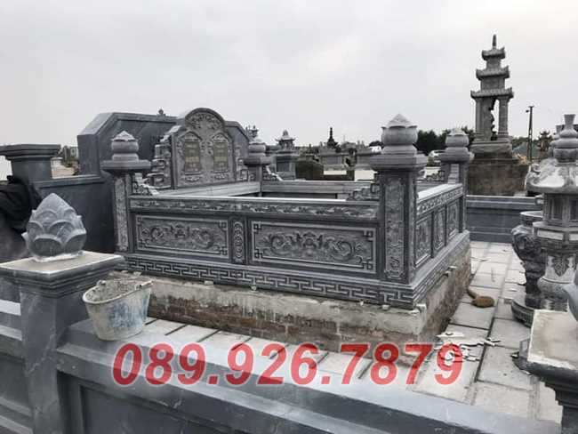 Mẫu lăng mộ dòng họ bằng đá xanh bán Ninh Thuận - Lăng mộ địa táng