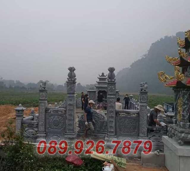 Mẫu lăng mộ dòng họ bằng đá xanh bán Đắk Nông - Tư vấn xây lăng mộ đá