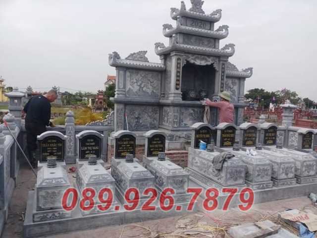 Lăng mộ đá cha mẹ  - Mẫu lăng mộ ông bà bằng đá xanh bán Khánh Hòa
