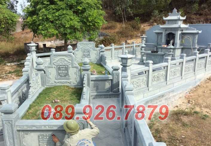 Lăng mộ gia đình - Mẫu lăng mộ cha mẹ bằng đá xanh bán Gia Lai
