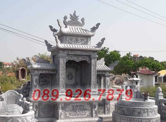 Lăng mộ gia đình - Mẫu lăng mộ cha mẹ bằng đá xanh bán Gia Lai