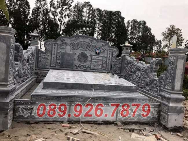 Lăng mộ gia đình - Mẫu lăng mộ cha mẹ bằng đá xanh bán Gia Lai