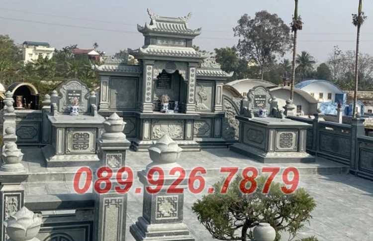 Mẫu lăng mộ dòng họ bằng đá xanh bán Quảng Ngãi - Lăng mộ đá địa táng
