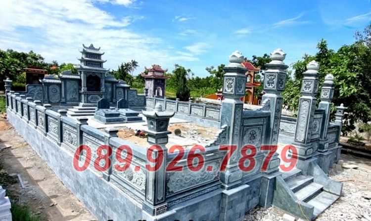 Mẫu lăng mộ dòng họ bằng đá xanh bán Quảng Ngãi - Lăng mộ đá địa táng