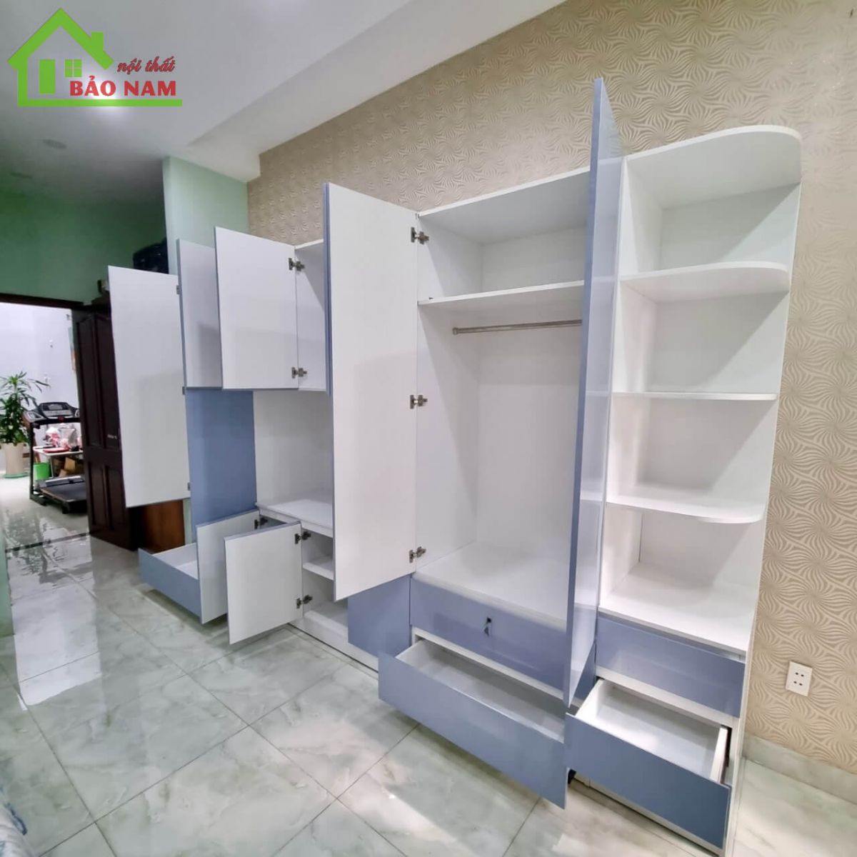 Tủ quần áo cánh acrylic an cường hiện đại, giá rẻ