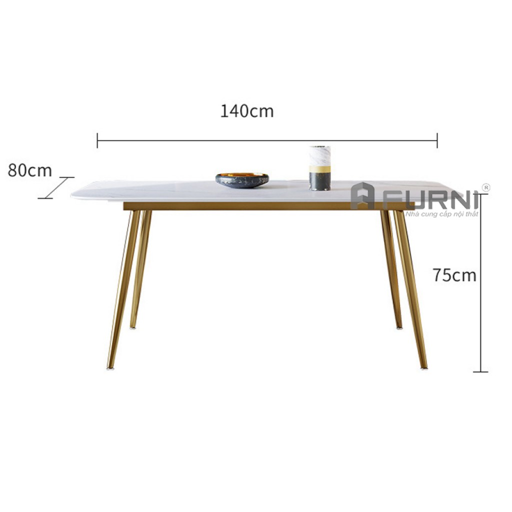 Bàn ăn gia đình mặt đá phiến nhập khẩu TN1228 - 14E - Nội Thất Furni