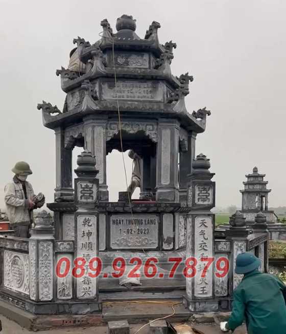 Tháp mộ đá - Mẫu tháp mộ sư trụ trì để tro cốt bằng đá bán Gia Lai