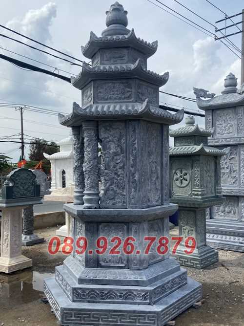 Tháp mộ đá - Mẫu tháp mộ sư trụ trì để tro cốt bằng đá bán Gia Lai