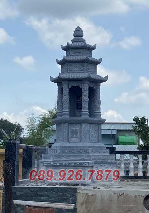 Tháp mộ đá - Mẫu tháp mộ sư trụ trì để tro cốt bằng đá bán Gia Lai