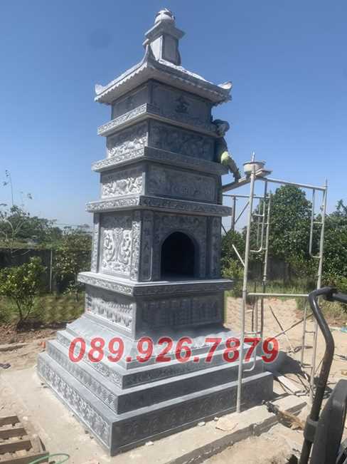 Tháp mộ đá - Mẫu tháp mộ lục giác để tro hài cốt bằng đá bán Lâm Đồng