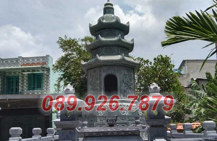 Tháp mộ đá - Mẫu tháp mộ lục giác để tro hài cốt bằng đá bán Lâm Đồng