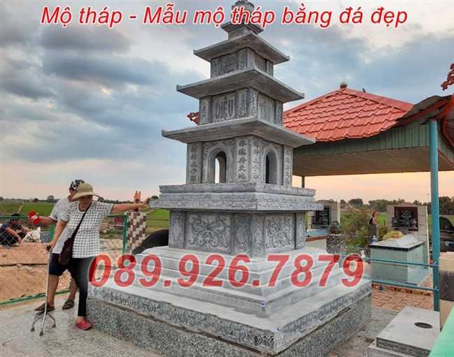 Tháp mộ đá - Mẫu tháp mộ lục giác để tro hài cốt bằng đá bán Lâm Đồng