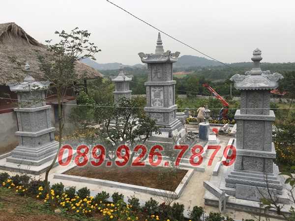 Tháp mộ đá - Mẫu tháp mộ lục giác để tro cốt bằng đá trắng bán Cà Mau