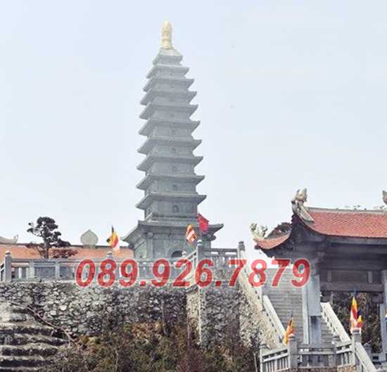 Tháp mộ  đá - Mẫu mộ tháp lục giác để tro cốt sư trụ trì Bình Phước