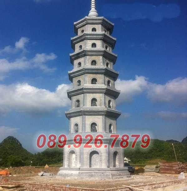 Tháp mộ  đá - Mẫu mộ tháp lục giác để tro cốt sư trụ trì Bình Phước