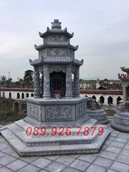 Tháp mộ đá - Mẫu mộ tháp đá lục giác để tro cốt ông bà bán Đồng Tháp